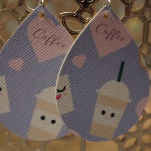 Coffee and Donuts Teardrop Earrings - Picture 1 of 2